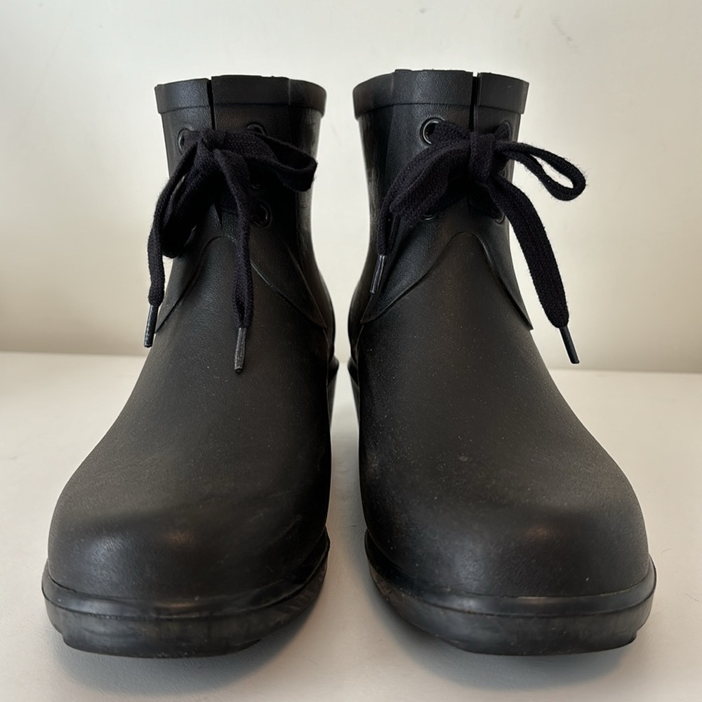 Aigle Miss Juliette Bottillon lace up rain boots in black size 40 - Picture 4 of 11